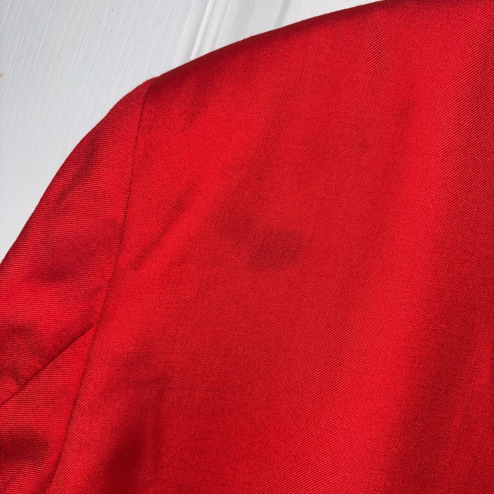 Tazio Italy Mens 44L Red Jacket Black Velvet Trim Tuxedo Blazer Holiday Formal - Picture 12 of 14